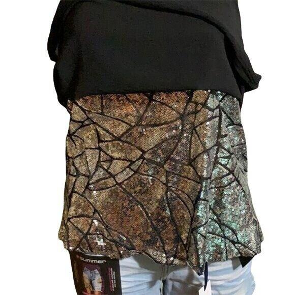 Forever 21 Womens Tank Top Sheer Over Silver Sequins Sleeveless Black Small - Picture 5 of 7